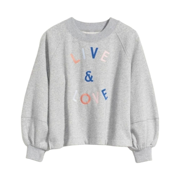 Old Navy Women's Oversized Crewneck Sweatshirt Terry Lined Embroidered sz XL - Picture 2 of 7